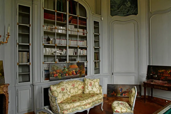 Chaussy Villarceaux France Июня 2020 Библиотека Исторического Замка Xviii Века — стоковое фото