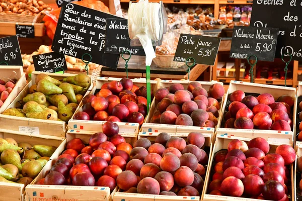 Jouy Josas Frankrijk Juli 2020 Perziken Boerenmarkt — Stockfoto