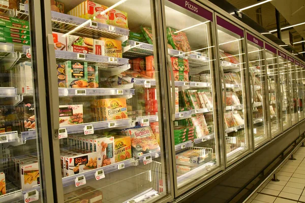 Пуасси Франция Июня 2020 Года Замороженные Продукты Супермаркете — стоковое фото