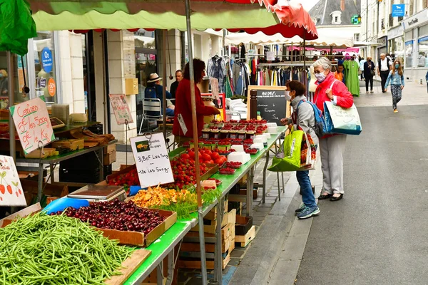 Loches 프랑스 July 2020 Market — 스톡 사진