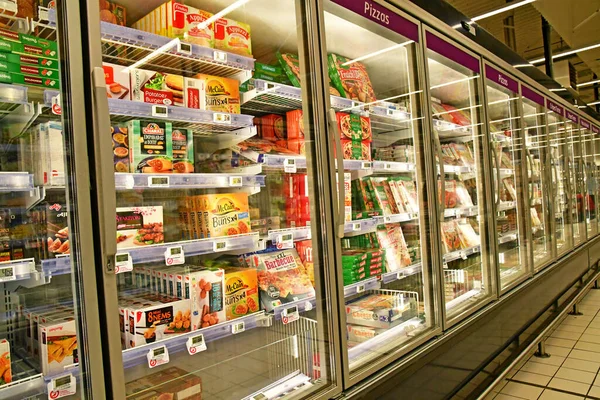 Poissy Francia Junio 2020 Alimentos Congelados Supermercado — Foto de Stock