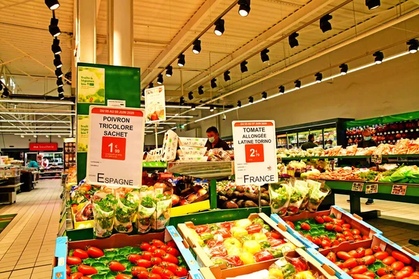 Poissy France June 2020 Supermarket — Stock Photo, Image