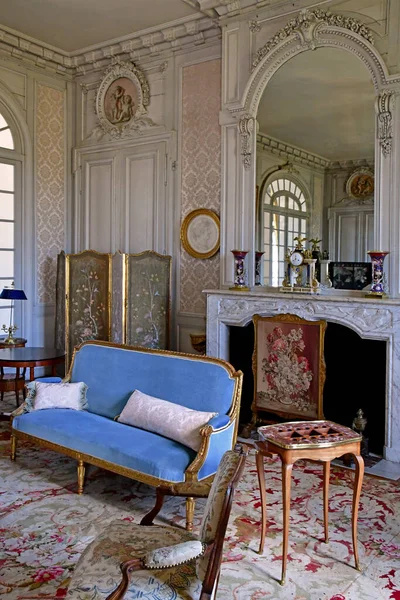 法国瓦伦凯 2020年7月13日 塔列朗城堡的蓝色沙龙 — 图库照片