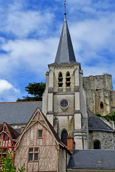 Montrichard França Julho 2020 Igreja Sainte Croix Cidade Histórica Verão — Fotografia de Stock