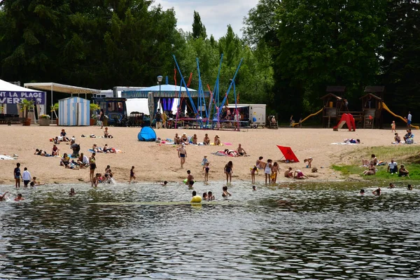 Montrichard Francia Julio 2020 Playa Orilla Del Río Cher — Foto de Stock