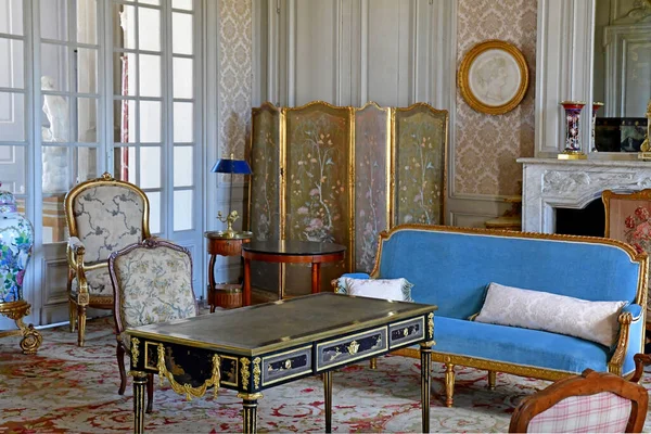 Valencay Francie Červenec 2020 Modrý Salon Zámku Talleyrand — Stock fotografie