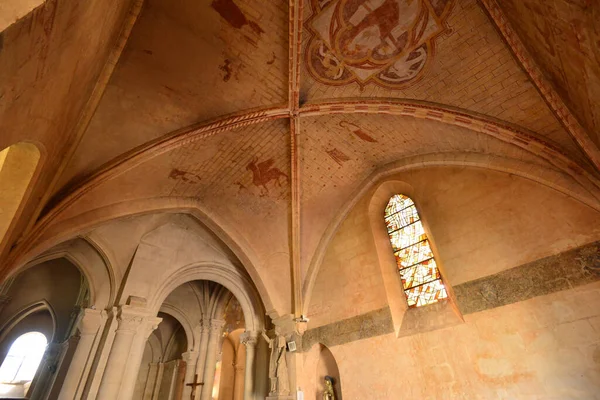 Vernouillet Frankrijk Juni 2020 Fresco Historische Kerk Saint Etienne — Stockfoto