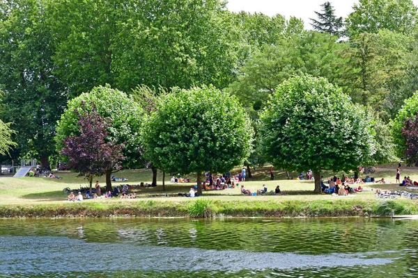 Montrichard Francia Julio 2020 Playa Orilla Del Río Cher — Foto de Stock