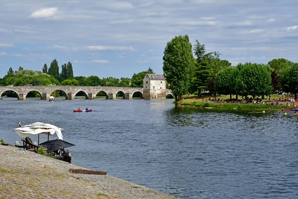 Montrichard France July 2020 Cher River Bridge — Stock Photo, Image