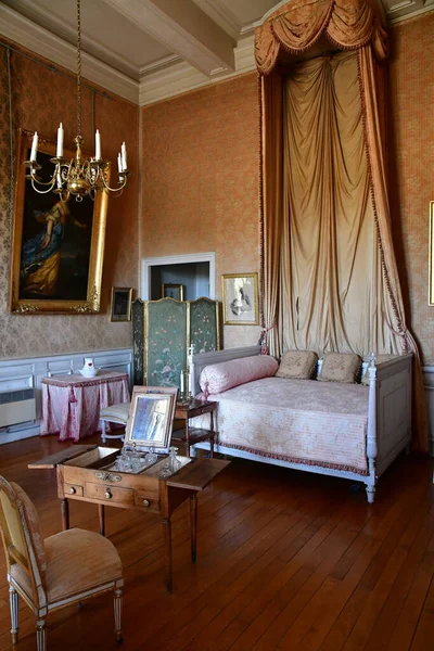 Valencay Franciaország 2020 Július Benevent Hercegnő Hálószobája Talleyrand Kastélyában — Stock Fotó