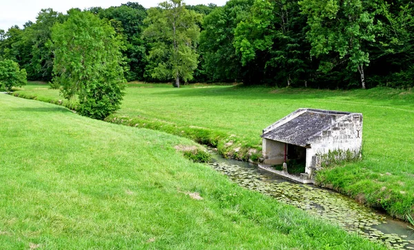 Cere Ronde France July 2020 Landscape Front Castle Montpoupon — 图库照片