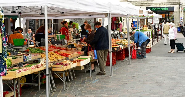 Loches Frankrijk Juli 2020 Groenten Markt — Stockfoto