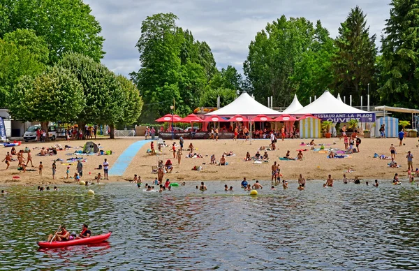 Montrichard Francia Julio 2020 Playa Orilla Del Río Cher — Foto de Stock