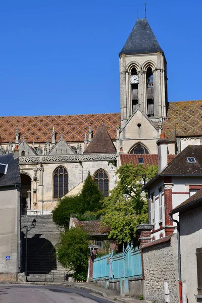 Vetheuil Franciaország Szeptember 2020 Notre Dame Templom Festői Faluban — Stock Fotó