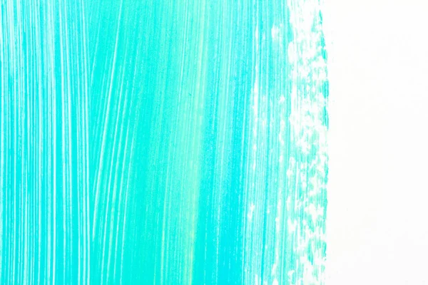 抽象的なブラシ シアン手アクリル背景を塗り 創造的な抽象的な手描きの背景 ブラシ ストロークで紙の上にアクリル画のクローズ アップのフラグメント — ストック写真