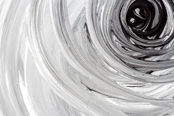 Abstrato Escovado Preto Branco Pintado Mão Fundo Acrílico Criativo Abstrato — Fotografia de Stock