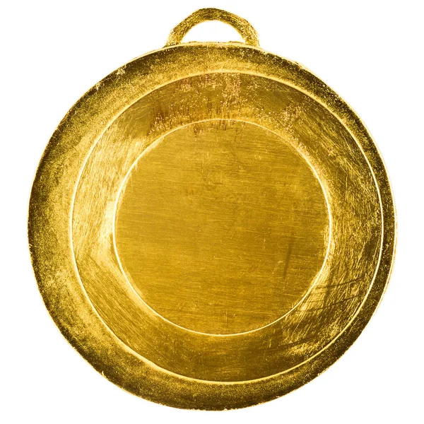 Beyaz Arka Plan Üzerinde Izole Boş Altın Madalya — Stok fotoğraf