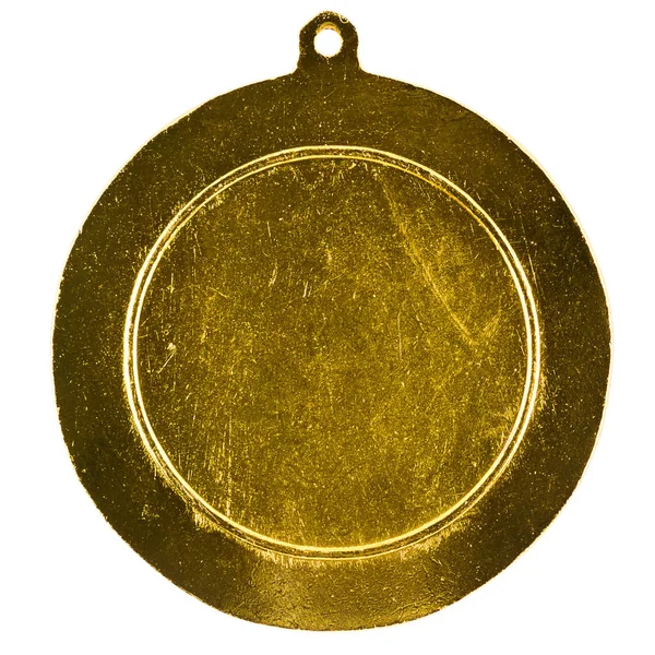 Lege Gouden Medaille Geïsoleerd Witte Achtergrond — Stockfoto