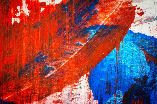 Abstract Red Blue Hand Painted Acrylic Background Creative Abstract Hand — Stock Photo, Image