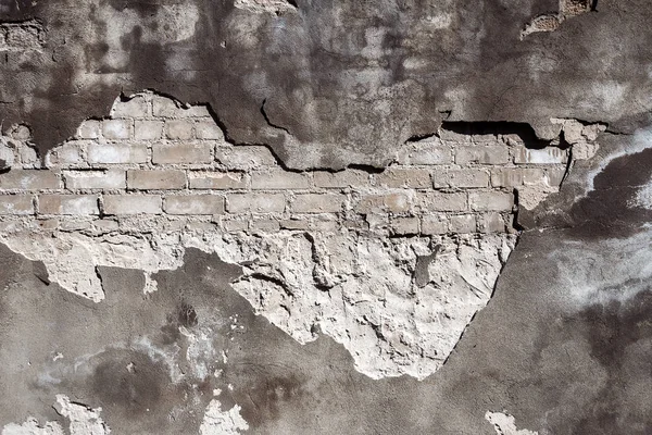 Old Gray Brick Plaster Wall Texture Background Painted Distressed Wall — Stock Photo, Image