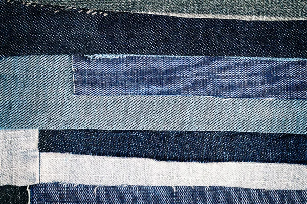 Abstracte Verschillende Gescheurde Jeans Strepen Textuur Achtergrond Jeans Textuur Gestreepte — Stockfoto