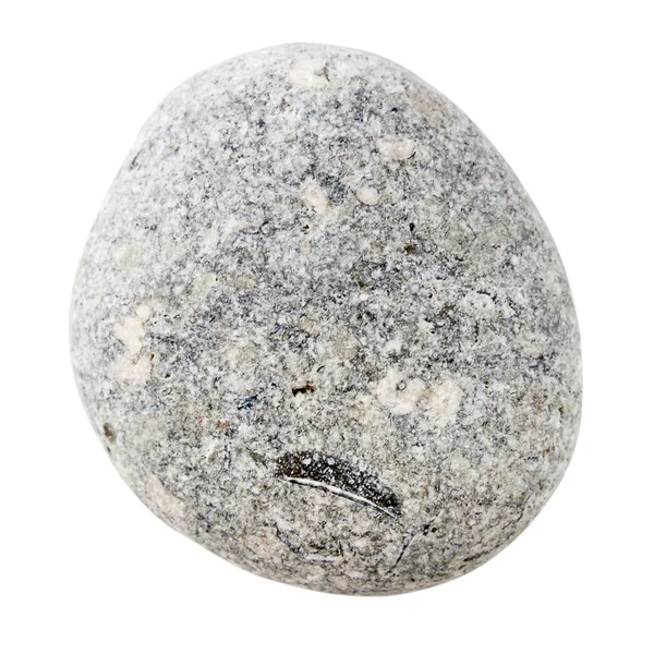 Kamień Białym Tle Tle Morza Szary Zaokrąglone Żwirkowa — Zdjęcie stockowe