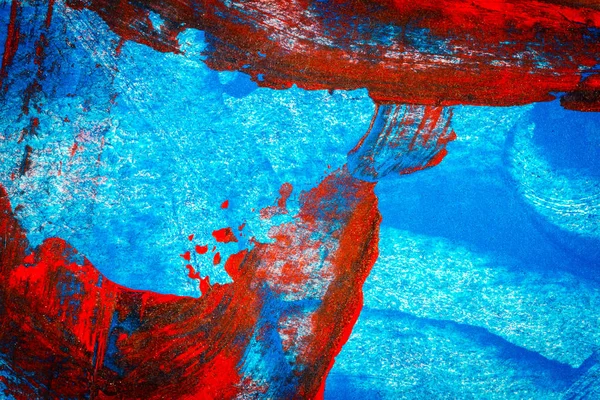 Fondo Acrílico Pintado Mano Abstracto Rojo Azul Fondo Colorido Pintado —  Fotos de Stock