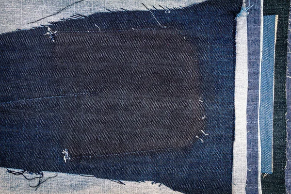 Abstracte Verschillende Gescheurde Jeans Strepen Textuur Achtergrond Jeans Textuur Gestreepte — Stockfoto