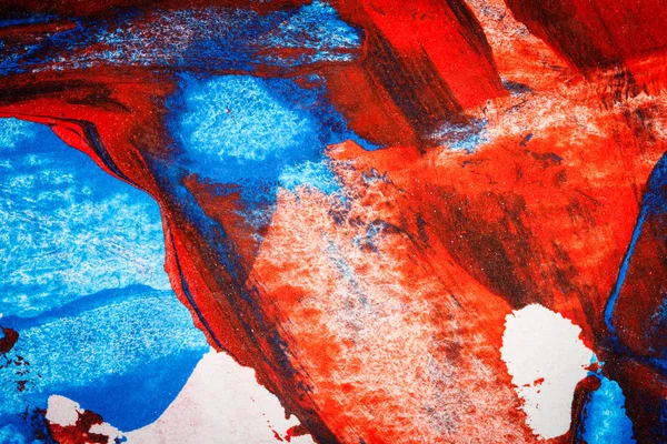 Abstrait Rouge Bleu Peint Main Fond Acrylique Créatif Abstrait Peint — Photo