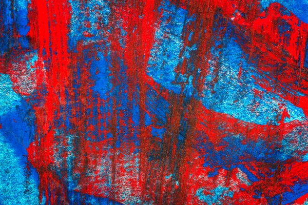 Abstracte Rode Blauwe Handgeschilderde Acryl Achtergrond Creatieve Abstract Hand Geschilderde — Stockfoto