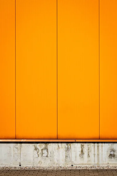 Orange Color Industrial Warehouse Wall Urban Background — Stock Photo, Image