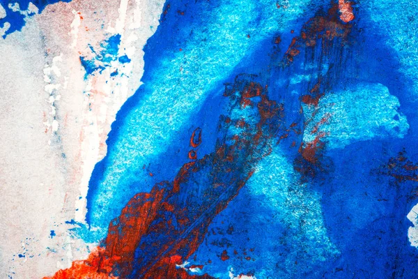 Fondo Acrílico Pintado Mano Abstracto Rojo Azul Fondo Colorido Pintado — Foto de Stock