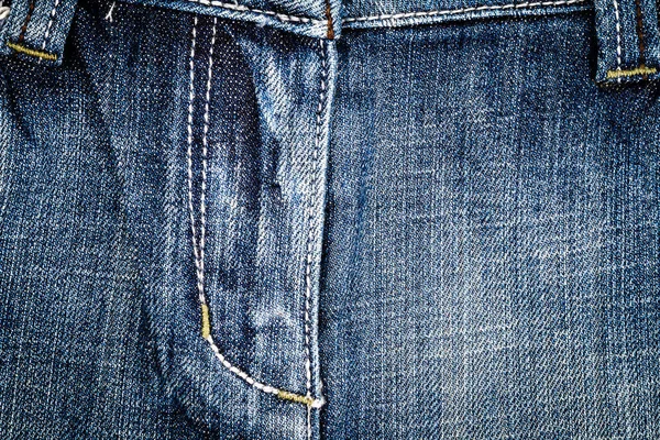 Gedragen Blauw Denim Jeans Textuur Met Steken Abstracte Jeans Textuur — Stockfoto