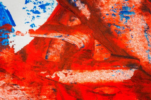 Abstrakcja Czerwony Niebieski Malowany Akrylowa Tło Abstrakcja Creative Ręcznie Malowane — Zdjęcie stockowe
