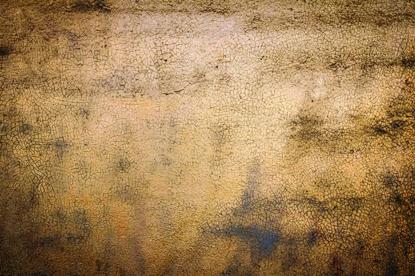 Złote Popękane Ściany Brudny Tekstura Tło Farby Dekoracyjne — Zdjęcie stockowe