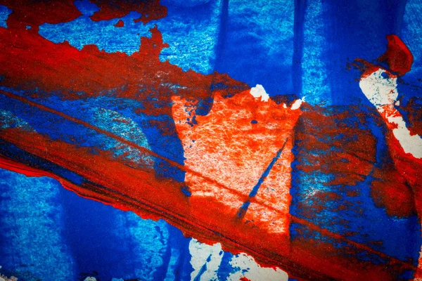 Fondo Acrílico Pintado Mano Abstracto Rojo Azul Fondo Colorido Pintado —  Fotos de Stock
