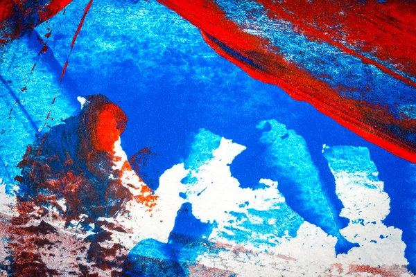 Abstrait Rouge Bleu Peint Main Fond Acrylique Créatif Abstrait Peint — Photo