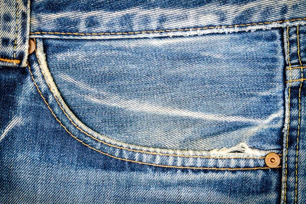 Tecido Jeans Azul Escuro Com Fundo Bolso Sude Equipa Jeans — Fotografia de Stock