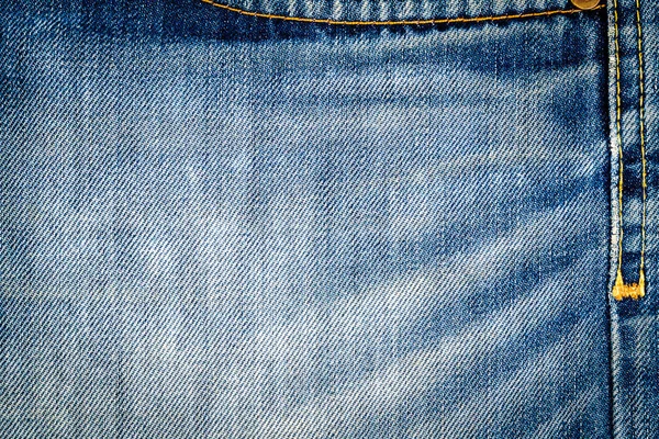 ステッチで青いデニムのジーンズを着用します 抽象的なジーンズのテクスチャ背景 — ストック写真