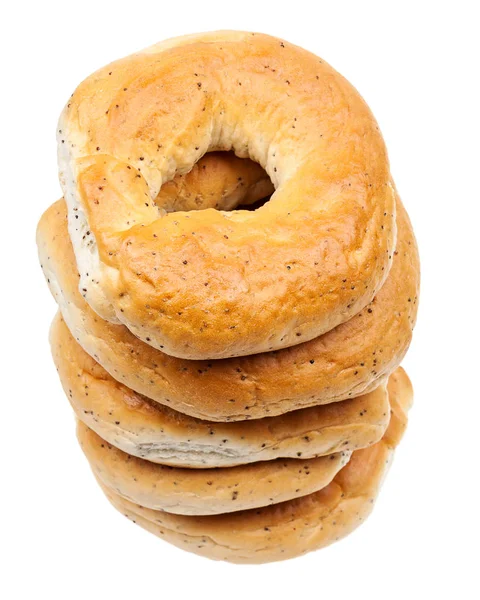 Bagel Fresco Isolado Fundo Branco — Fotografia de Stock