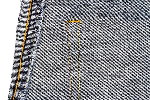 Lato Sbagliato Del Tessuto Jeans Con Cucitura Posteriore — Foto Stock