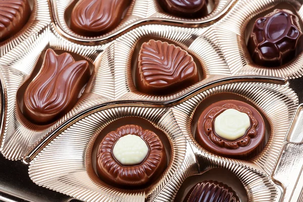 Fechar Foto Caixa Chocolates — Fotografia de Stock