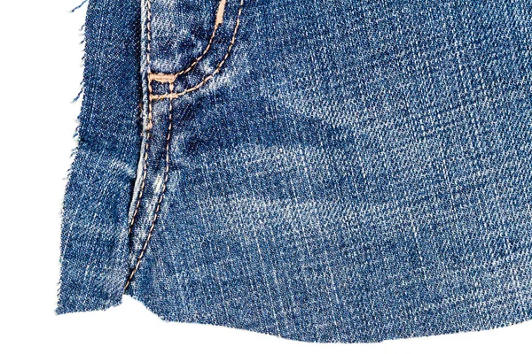 Piece of blue jeans fabric — Stock Photo, Image