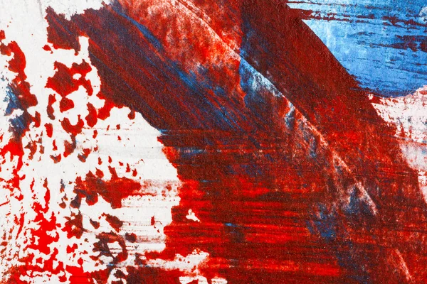 Abstrait rouge et bleu peint à la main fond acrylique — Photo