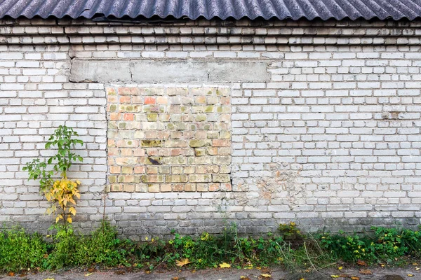 Staré zdi s zazděné okno — Stock fotografie