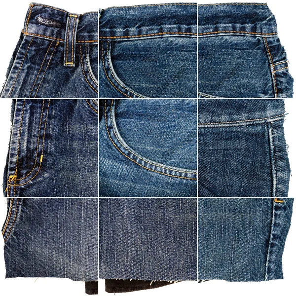 Колекція синіх джинсів тканинних текстур — стокове фото