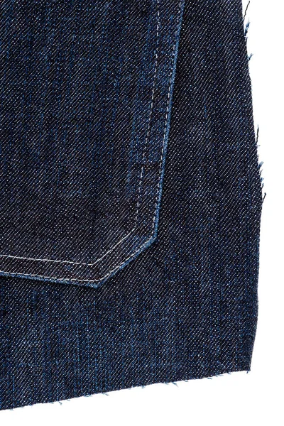 Pezzo di tessuto jeans blu — Foto Stock