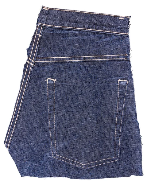 Pezzo di tessuto jeans blu — Foto Stock