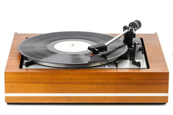 Vintage gramofonu vinyl gramofon izolované na bílém — Stock fotografie
