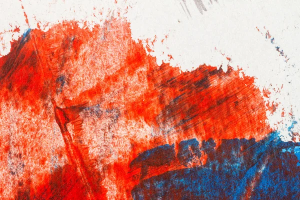 Fondo acrílico pintado a mano abstracto rojo y azul — Foto de Stock